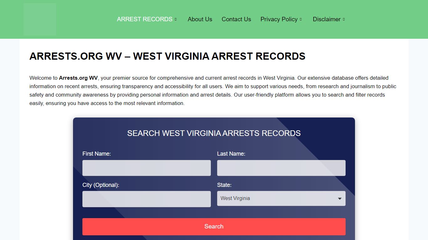 ARRESTS.ORG WV - WEST VIRGINIA ARREST RECORDS