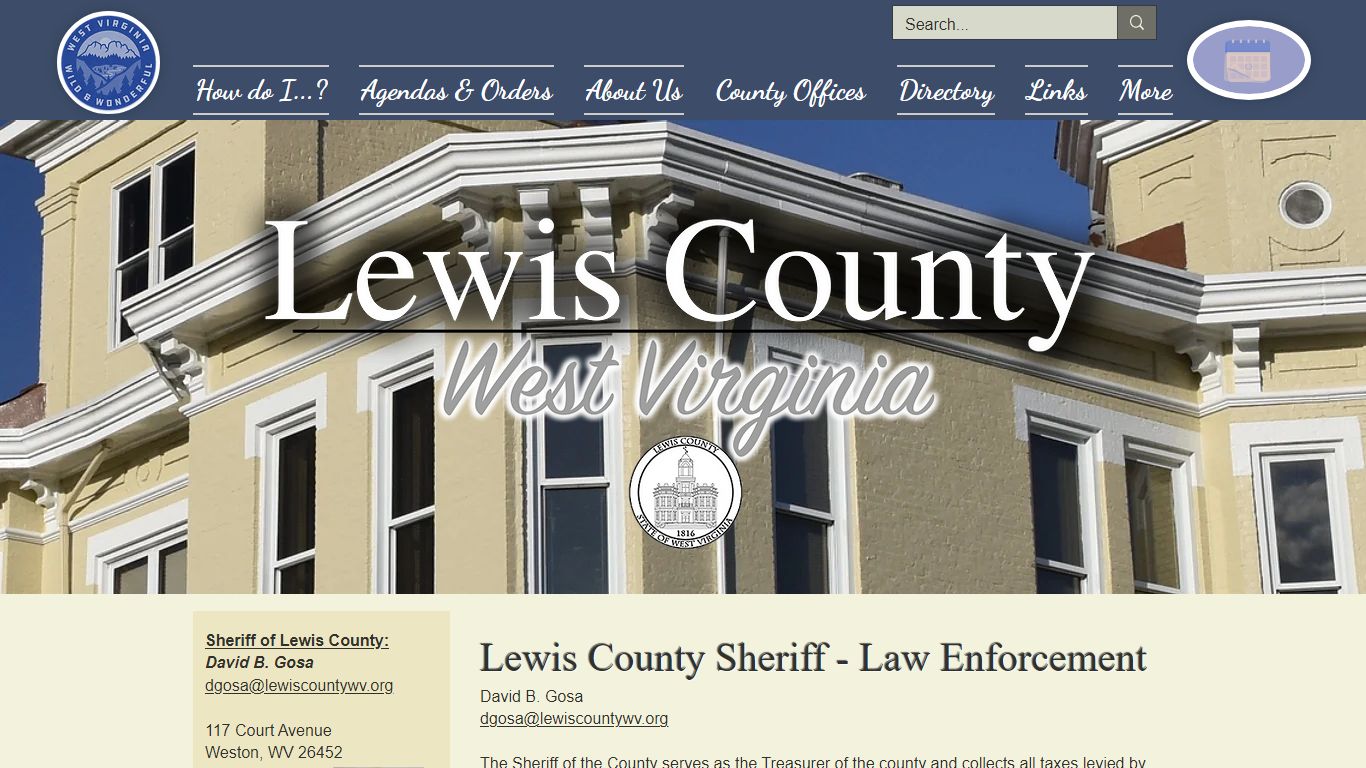 Sheriff's Office - Law Enforcement - Lewis County, WV